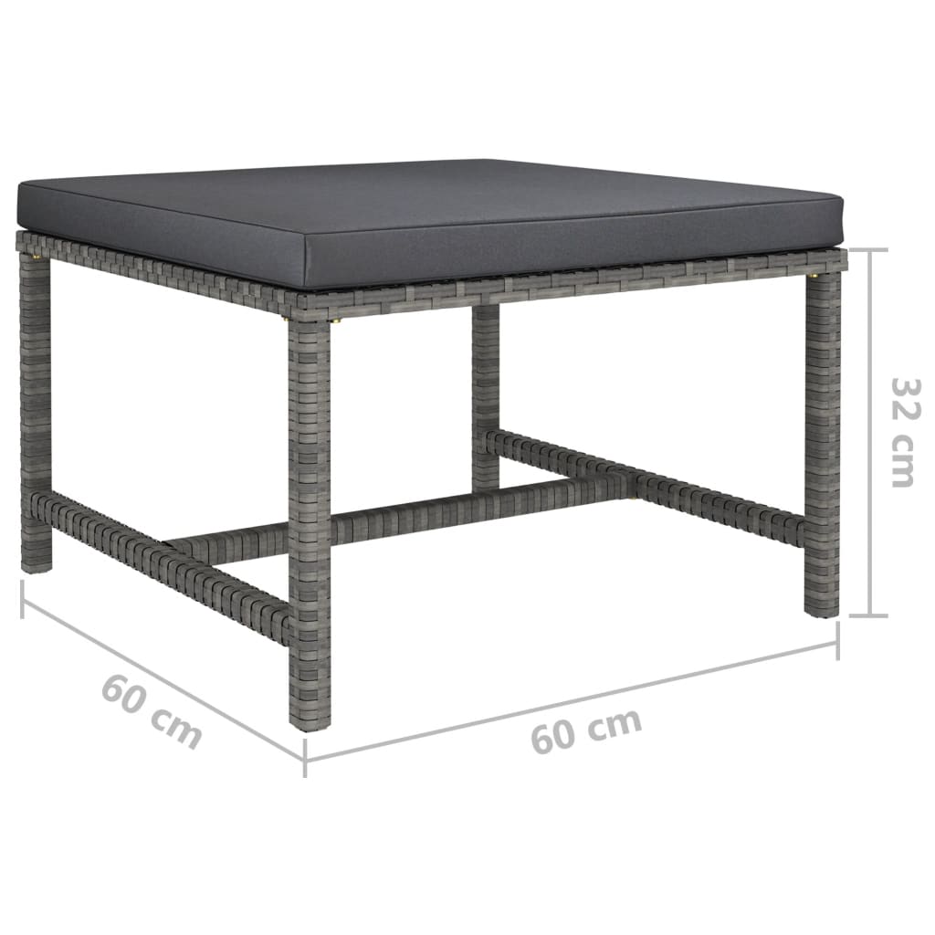 8-Delige Loungeset Met Kussens Poly Rattan Grijs