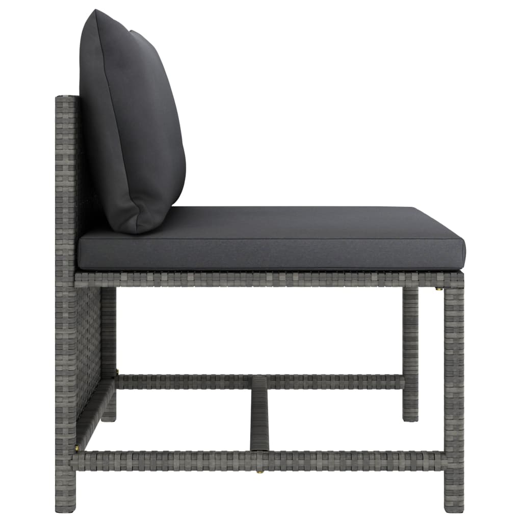 8-Delige Loungeset Met Kussens Poly Rattan Grijs