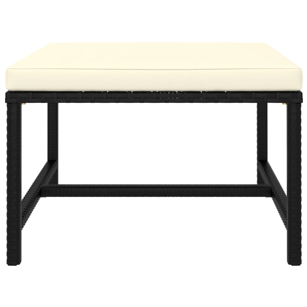 6-Delige Loungeset Met Kussens Poly Rattan Zwart