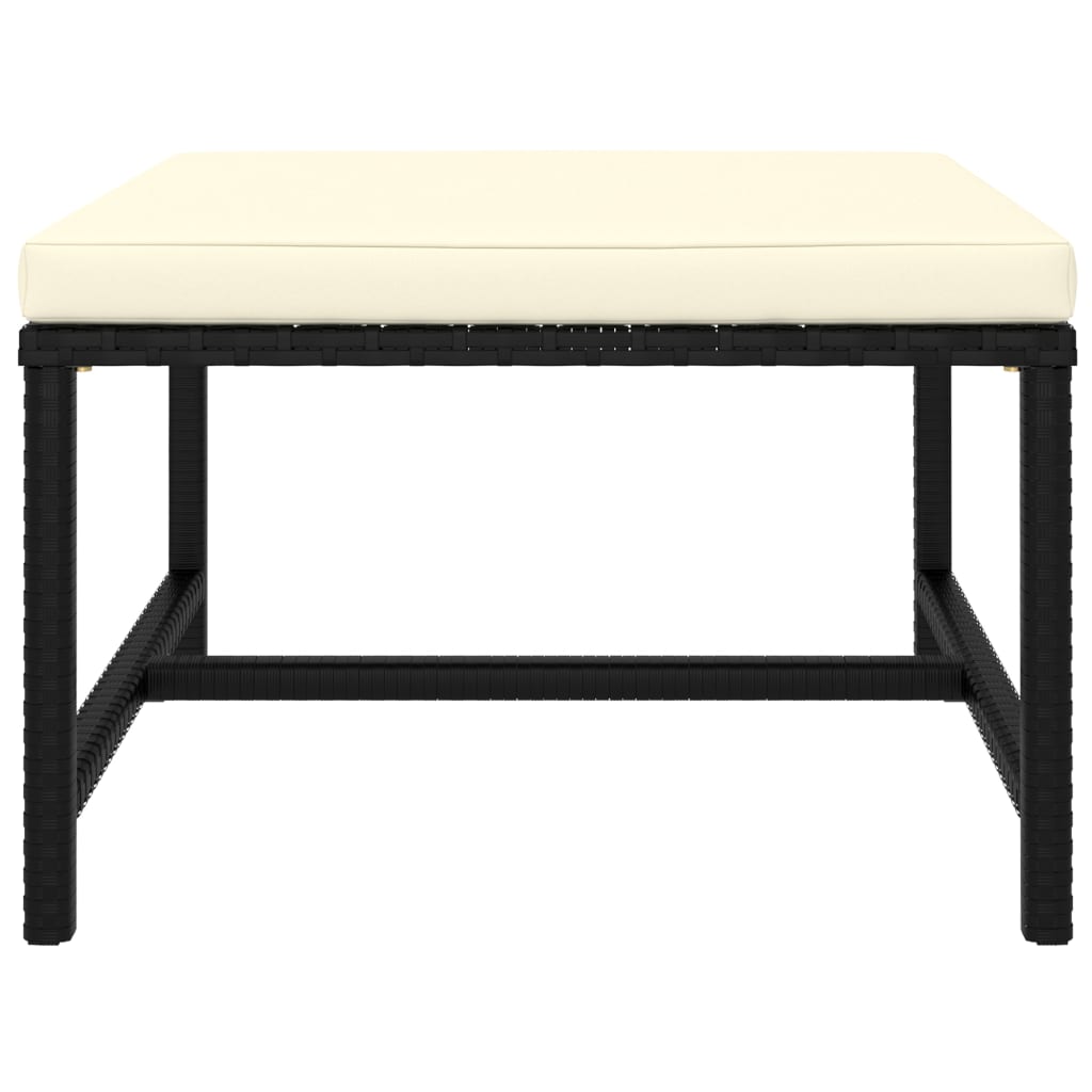 7-Delige Loungeset Met Kussens Poly Rattan Zwart