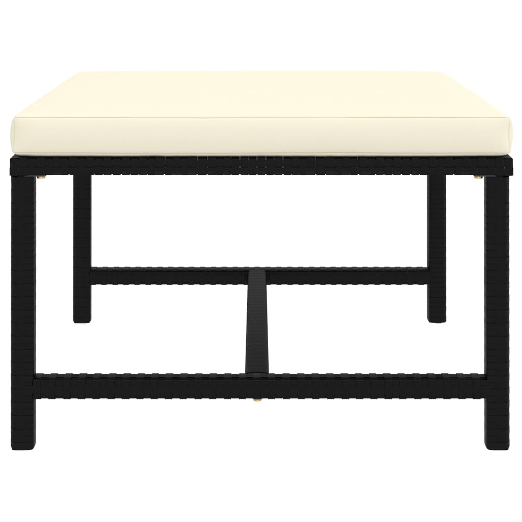 9-Delige Loungeset Met Kussens Poly Rattan Zwart
