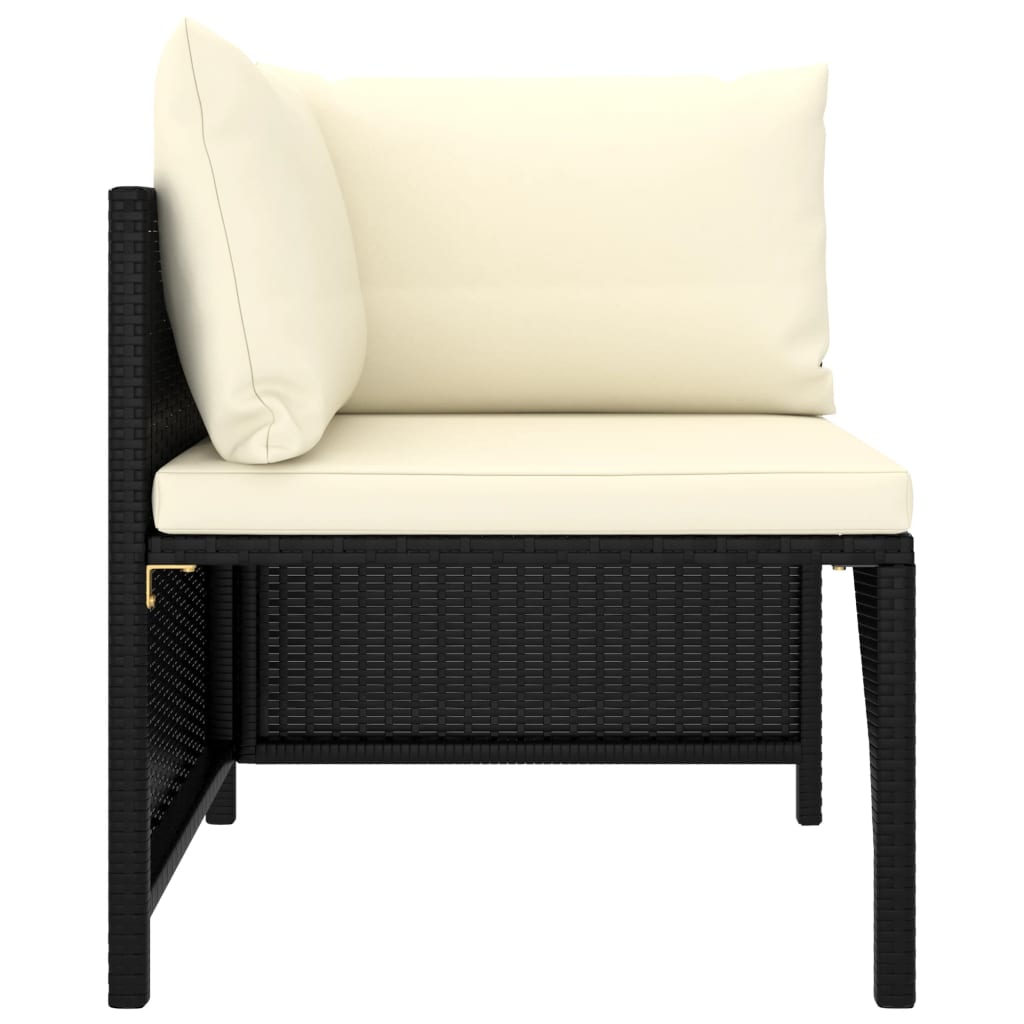 8-Delige Loungeset Met Kussens Poly Rattan Zwart