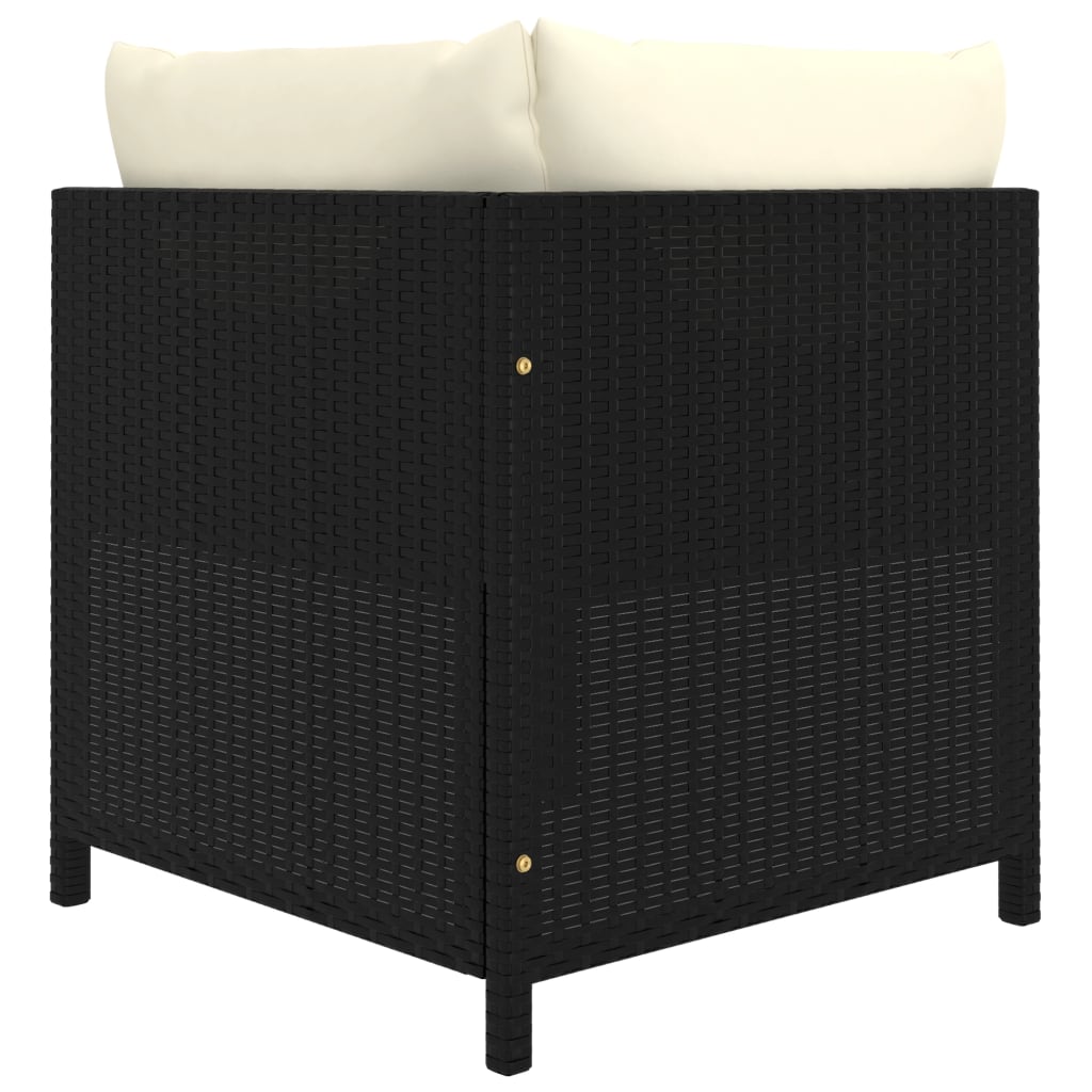 8-Delige Loungeset Met Kussens Poly Rattan Zwart