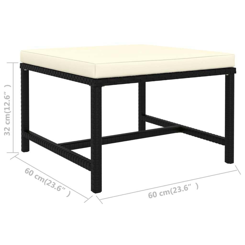 8-Delige Loungeset Met Kussens Poly Rattan Zwart