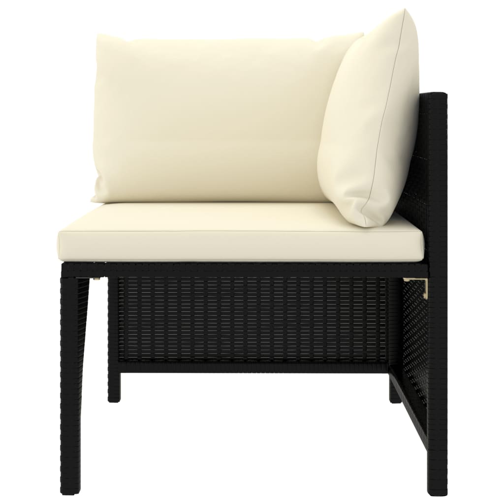 8-Delige Loungeset Met Kussens Poly Rattan Zwart