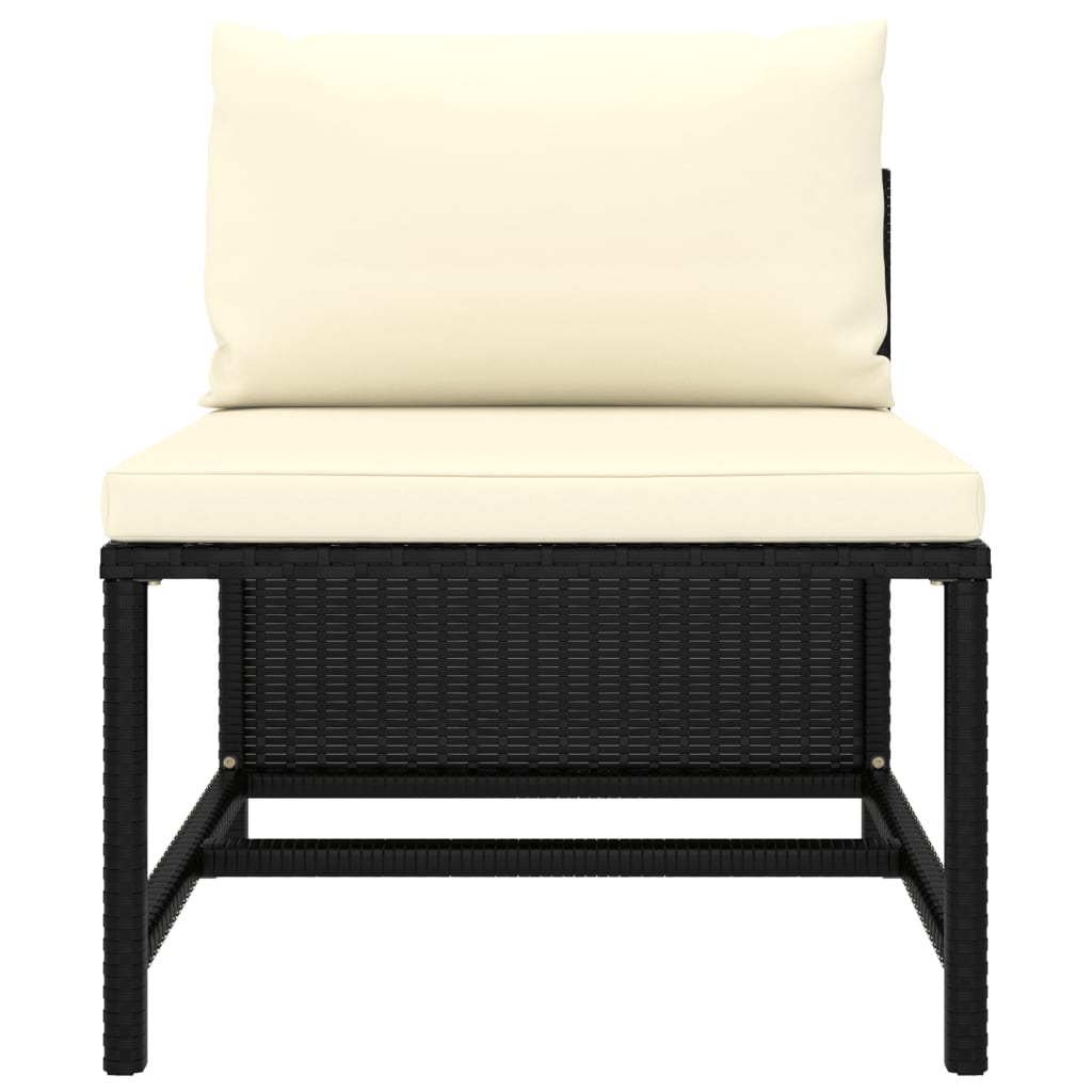 8-Delige Loungeset Met Kussens Poly Rattan Zwart