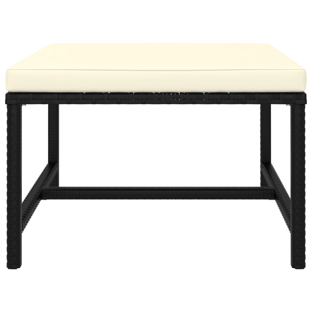 11-Delige Loungeset Met Kussens Poly Rattan Zwart