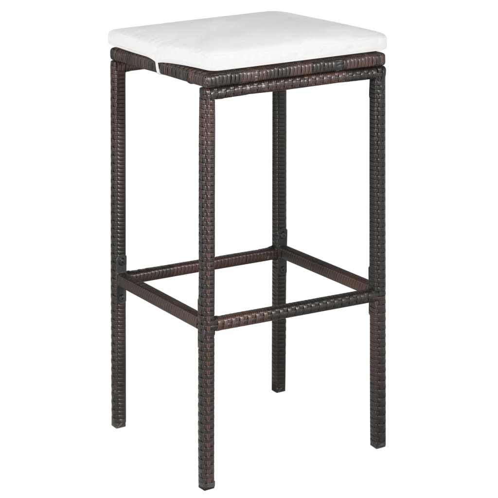 5-Delige Tuinbarset Met Kussens Poly Rattan Bruin