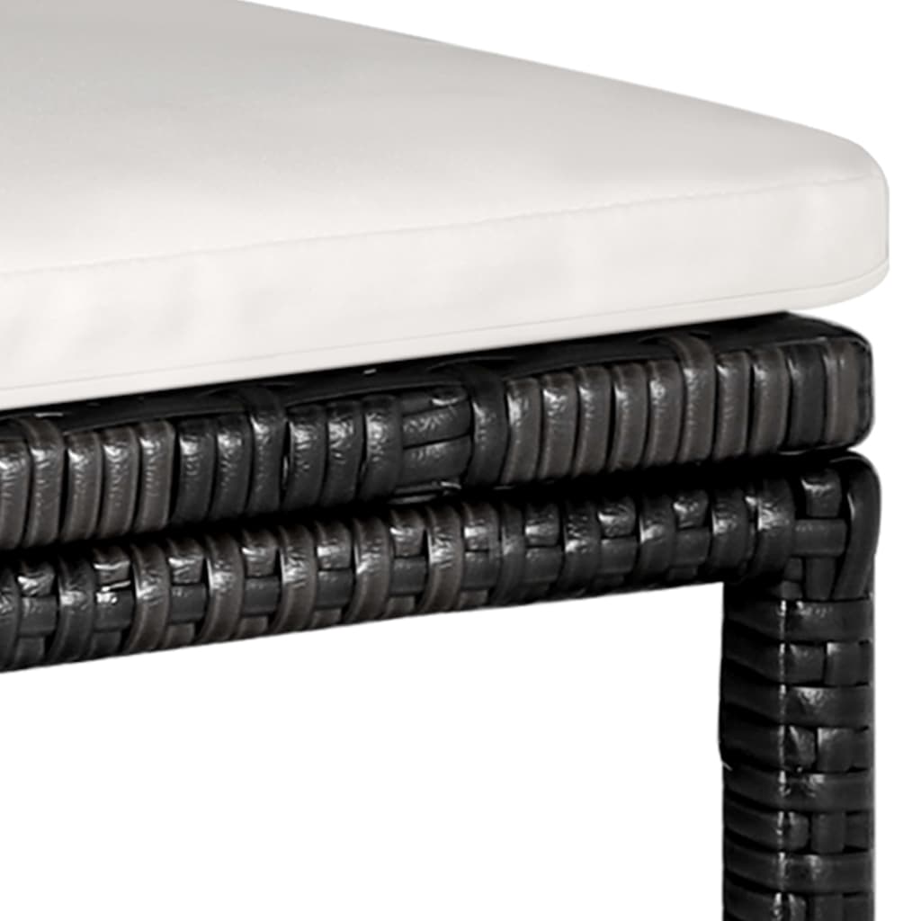 5-Delige Tuinbarset Met Kussens Poly Rattan Zwart