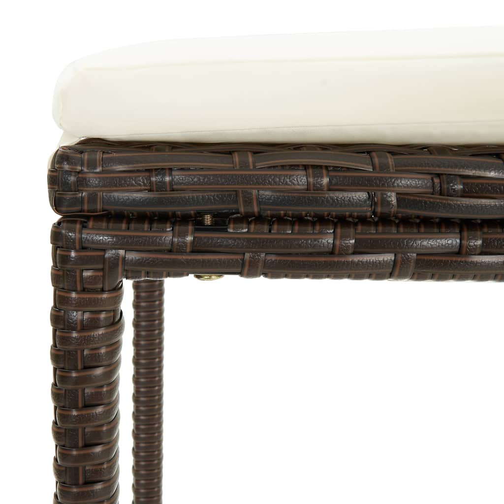 8-Delige Tuinbarset Met Kussens Poly Rattan Bruin