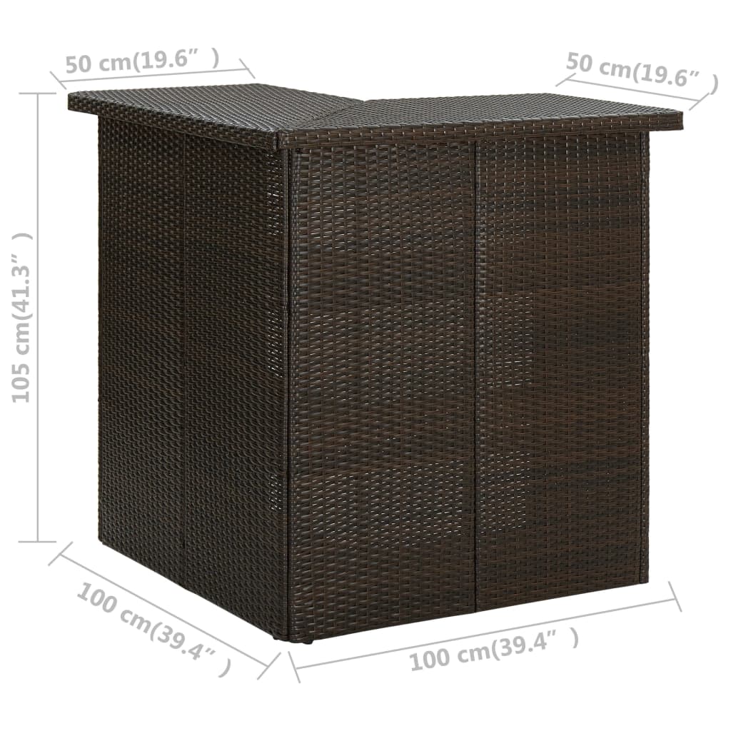 8-Delige Tuinbarset Met Kussens Poly Rattan Bruin