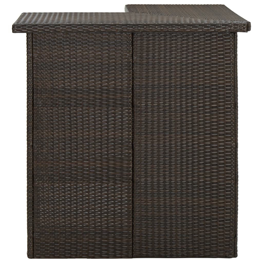 8-Delige Tuinbarset Met Kussens Poly Rattan Bruin