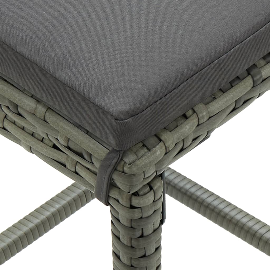 8-Delige Tuinbarset Met Kussens Poly Rattan Grijs