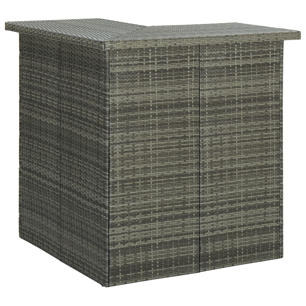 8-Delige Tuinbarset Met Kussens Poly Rattan Grijs