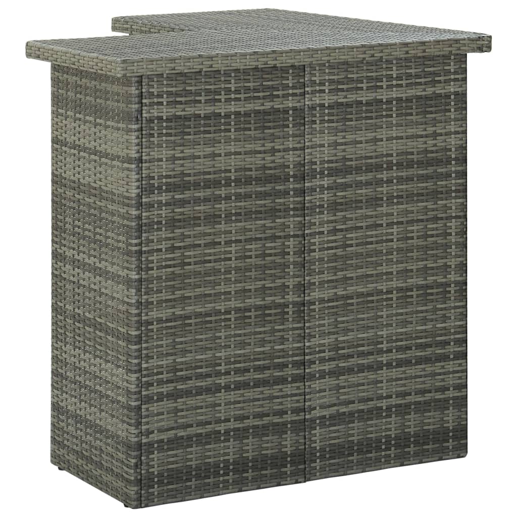 8-Delige Tuinbarset Met Kussens Poly Rattan Grijs