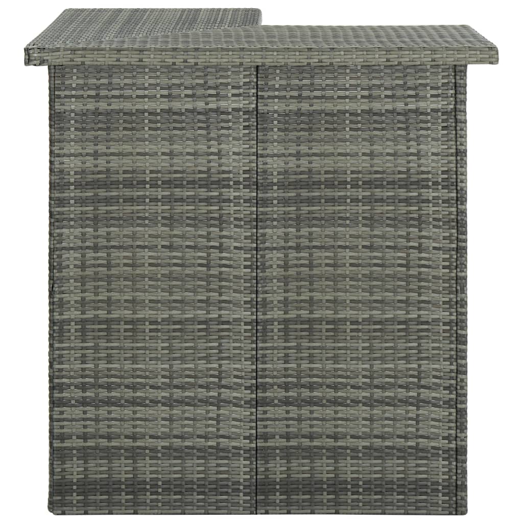 8-Delige Tuinbarset Met Kussens Poly Rattan Grijs