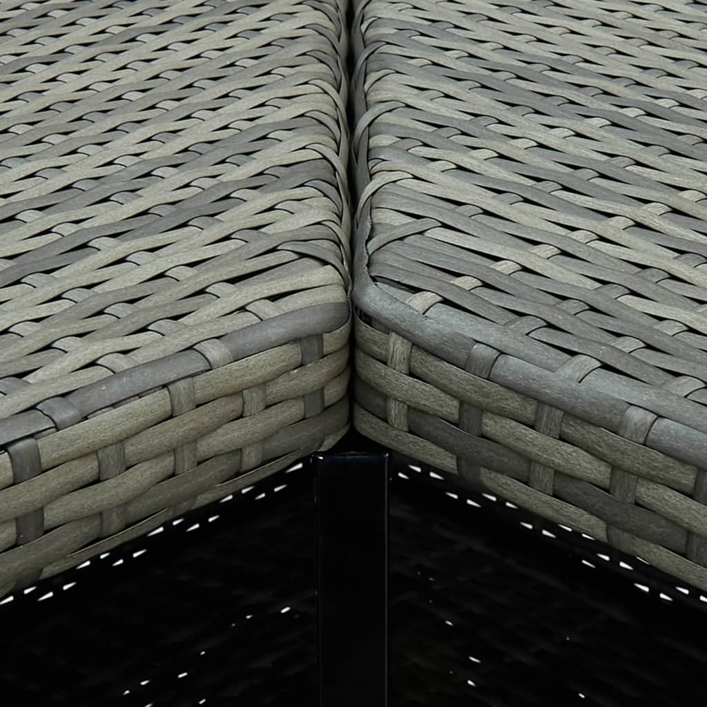 8-Delige Tuinbarset Met Kussens Poly Rattan Grijs