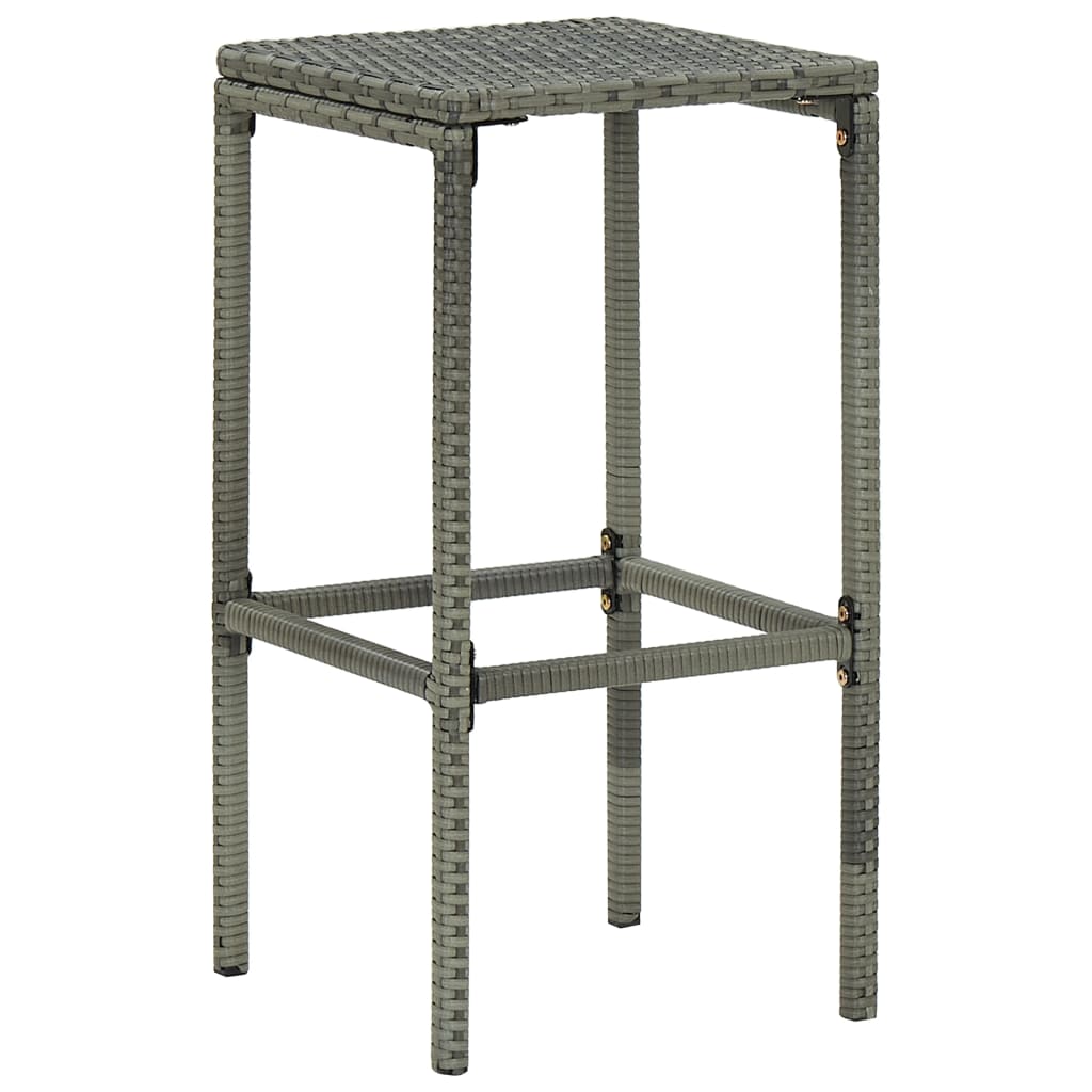 8-Delige Tuinbarset Met Kussens Poly Rattan Grijs