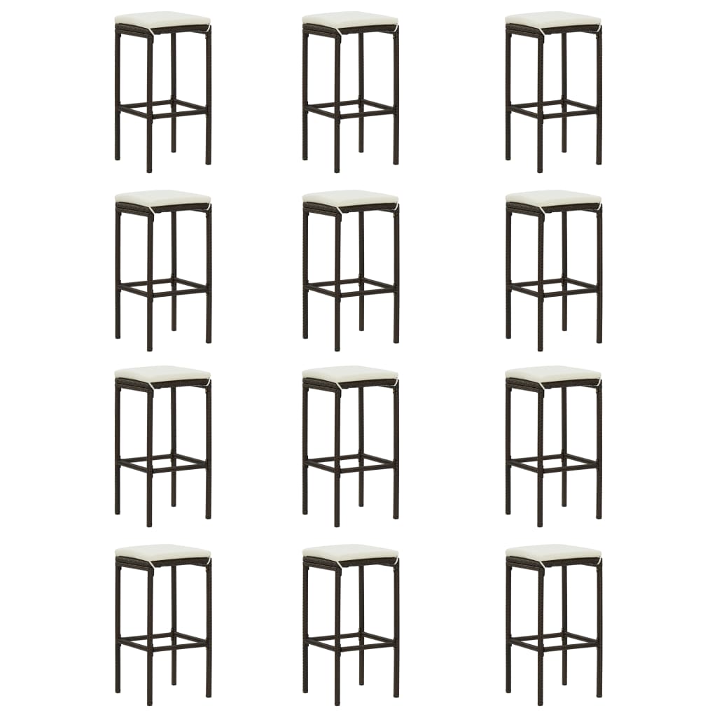 16-Delige Tuinbarset Met Kussens Poly Rattan Bruin