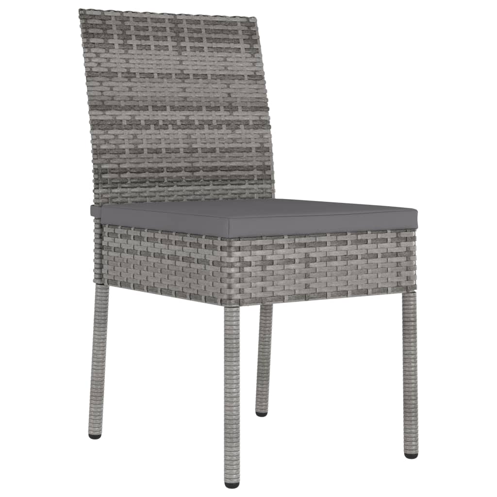 7-teiliges Gartenset Poly Rattan Grau