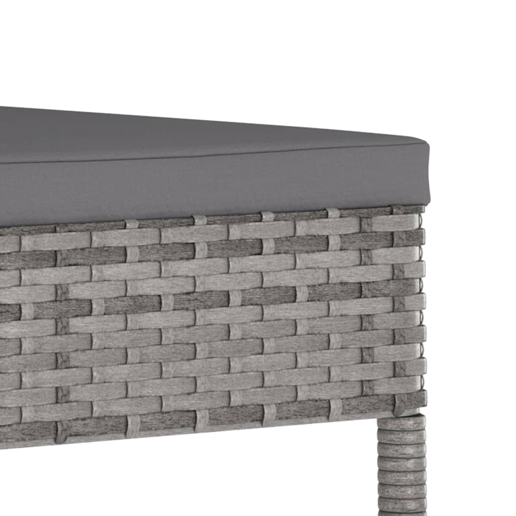 7-teiliges Gartenset Poly Rattan Grau