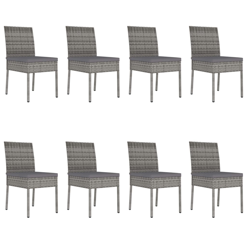 9-Delige Tuinset Poly Rattan Grijs