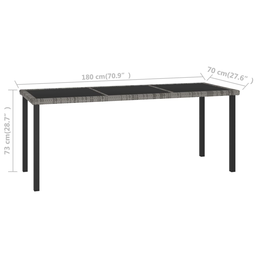 9-Delige Tuinset Poly Rattan Grijs