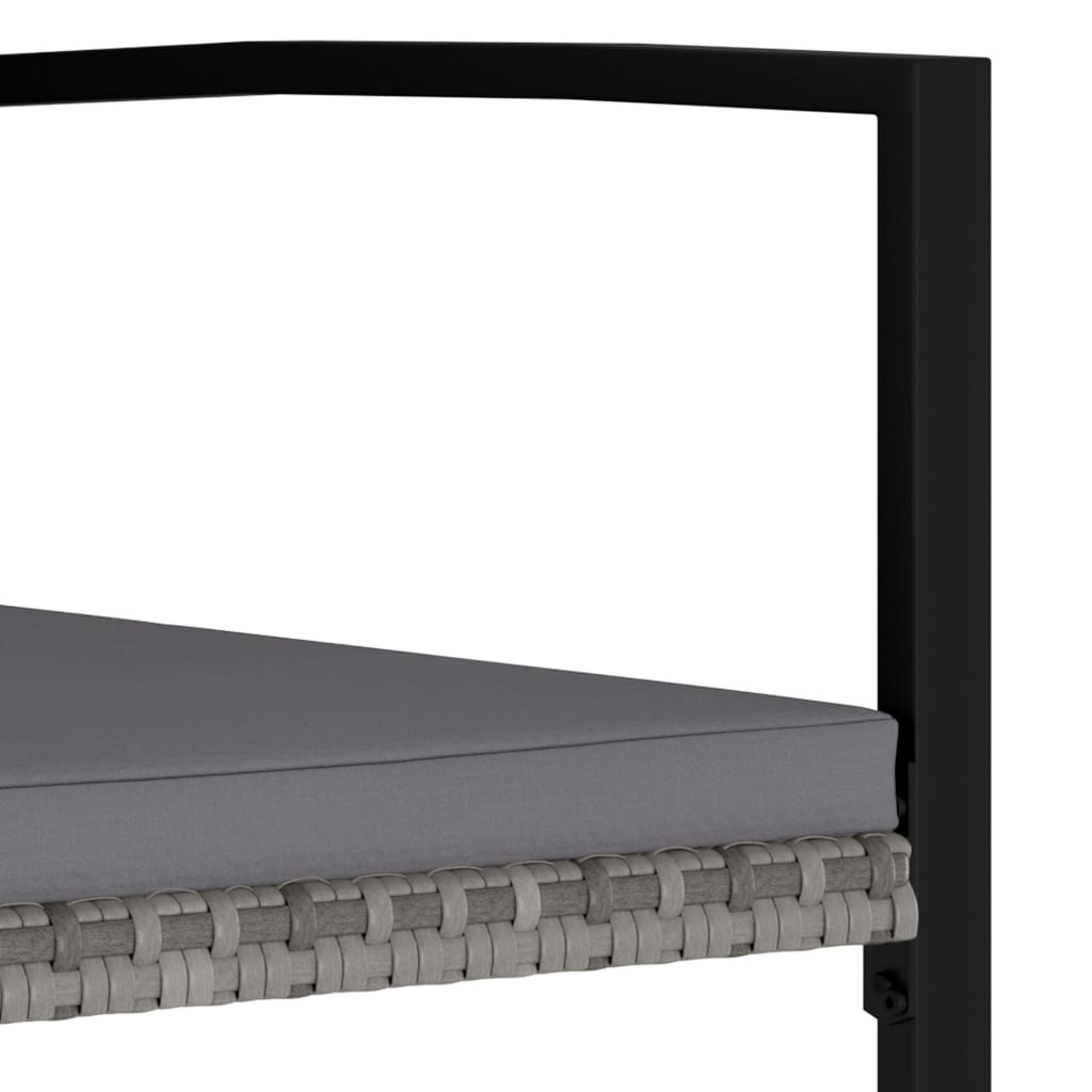 3-Delige Tuinset Poly Rattan Grijs