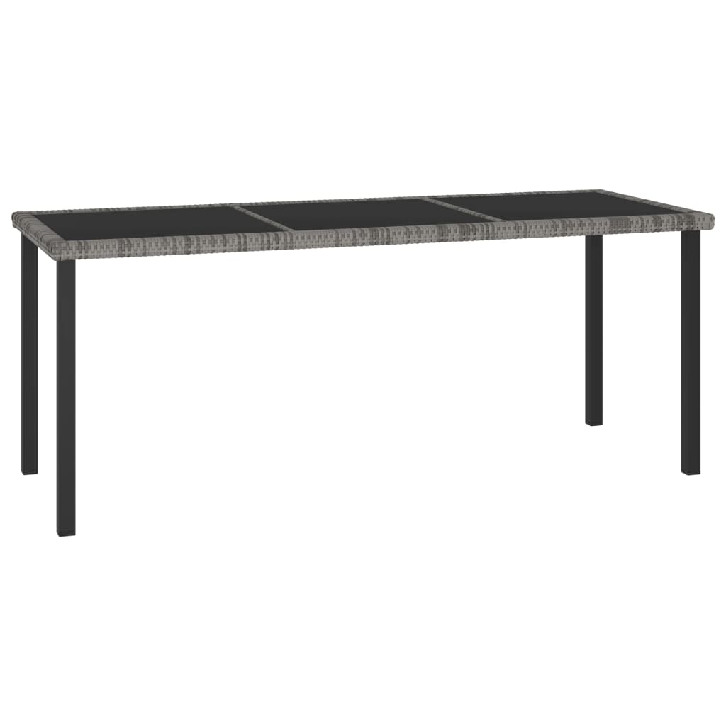 7-teiliges Gartenset Poly Rattan Grau