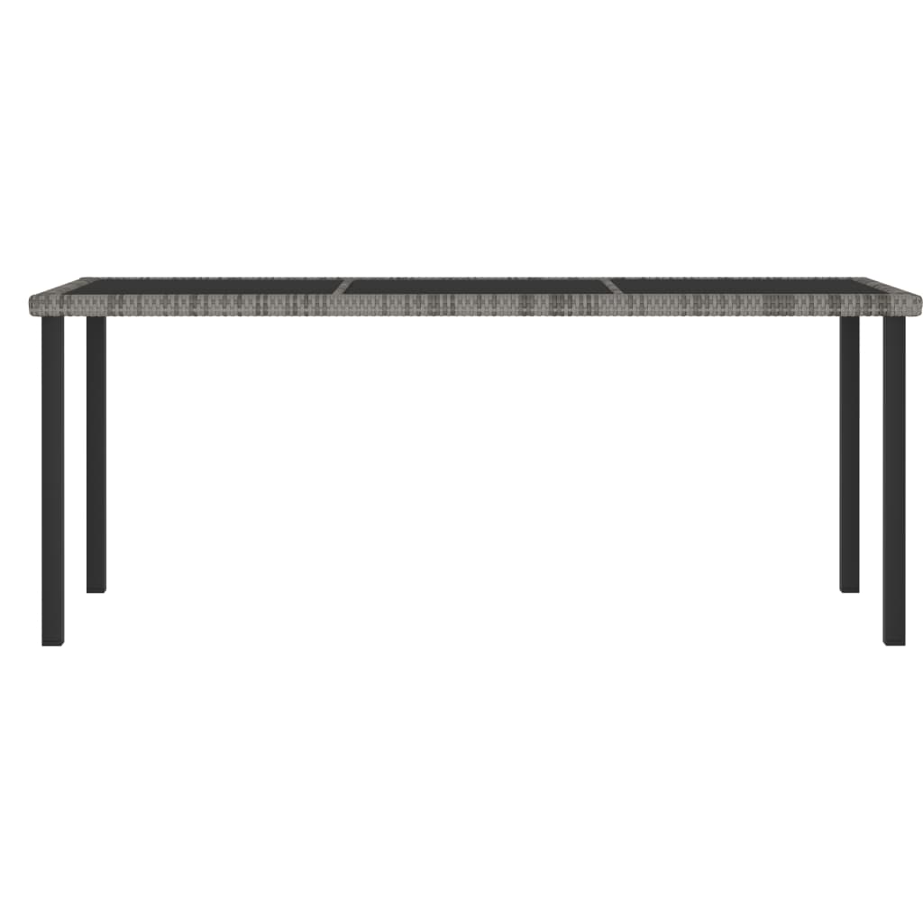 7-teiliges Gartenset Poly Rattan Grau