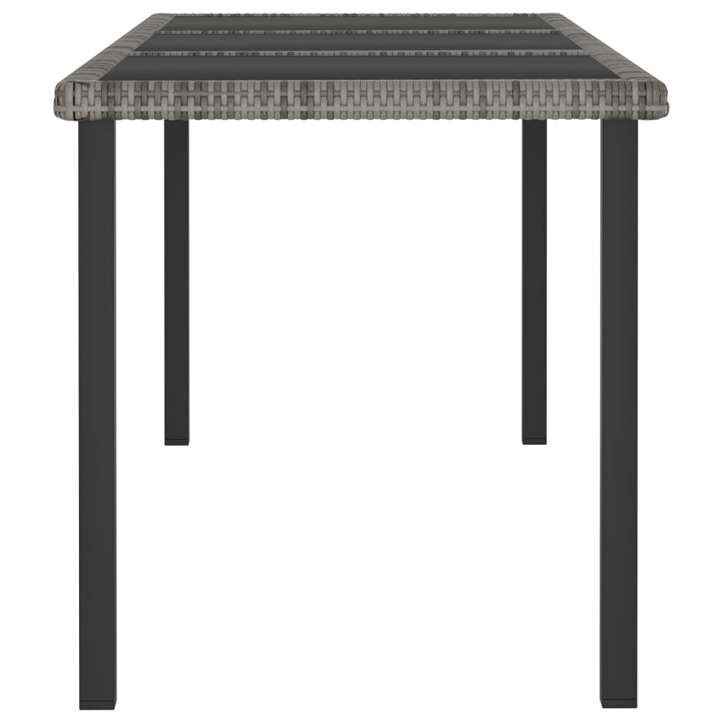 7-teiliges Gartenset Poly Rattan Grau