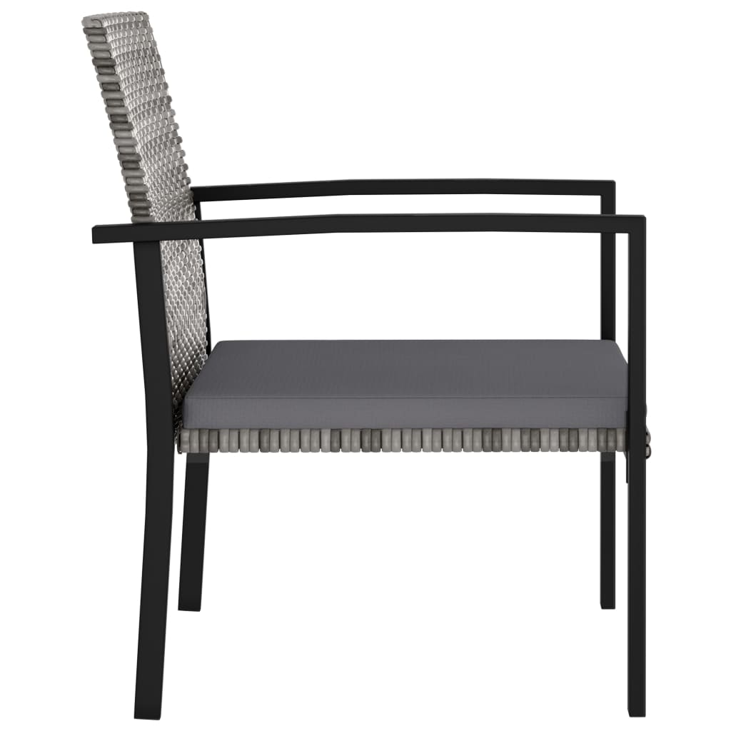7-teiliges Gartenset Poly Rattan Grau