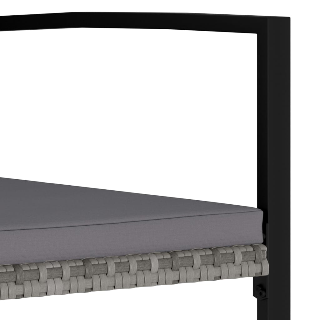 7-teiliges Gartenset Poly Rattan Grau