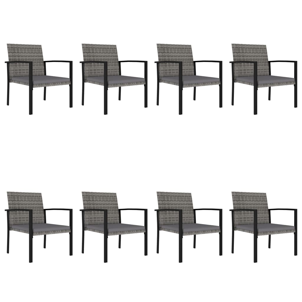 9-Delige Tuinset Poly Rattan Grijs