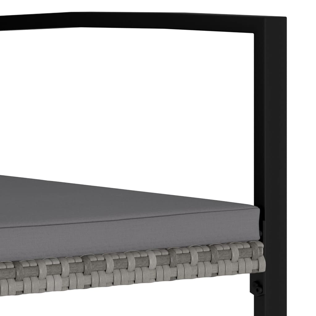9-Delige Tuinset Poly Rattan Grijs