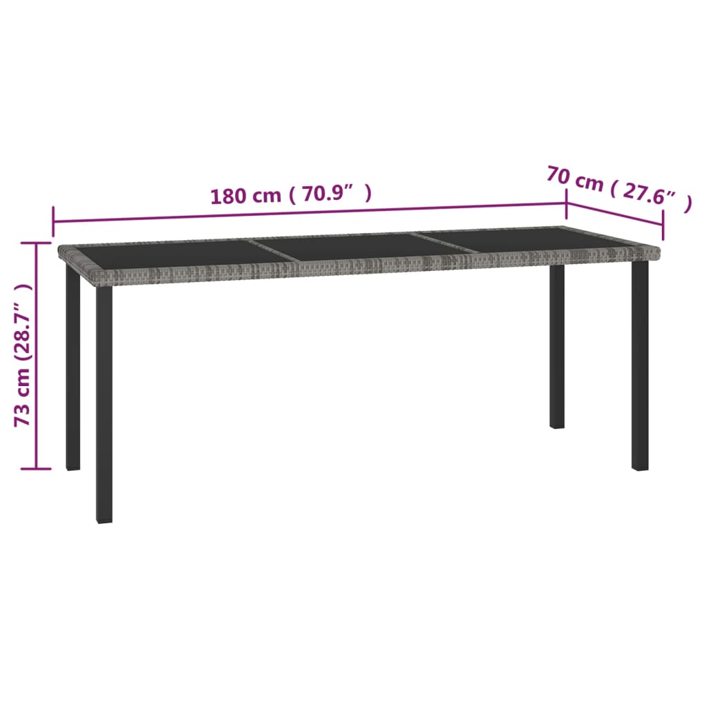 9-Delige Tuinset Poly Rattan Grijs