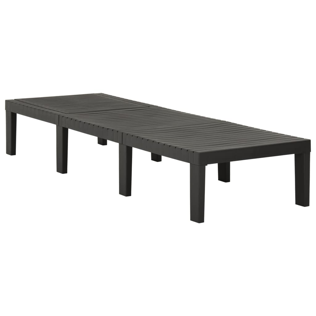 Ligbed Kunststof Antracietkleurig