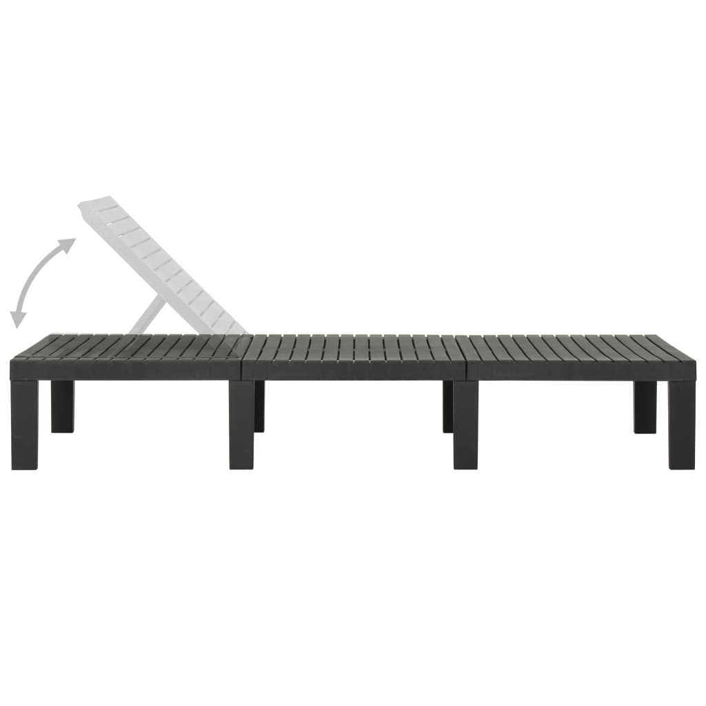 Ligbed Kunststof Antracietkleurig