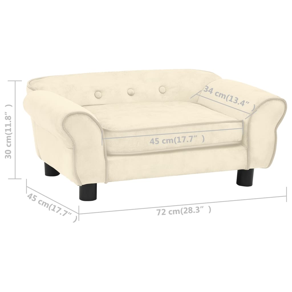 Hondenbank 72X45X30 Cm Pluche Crèmekleurig
