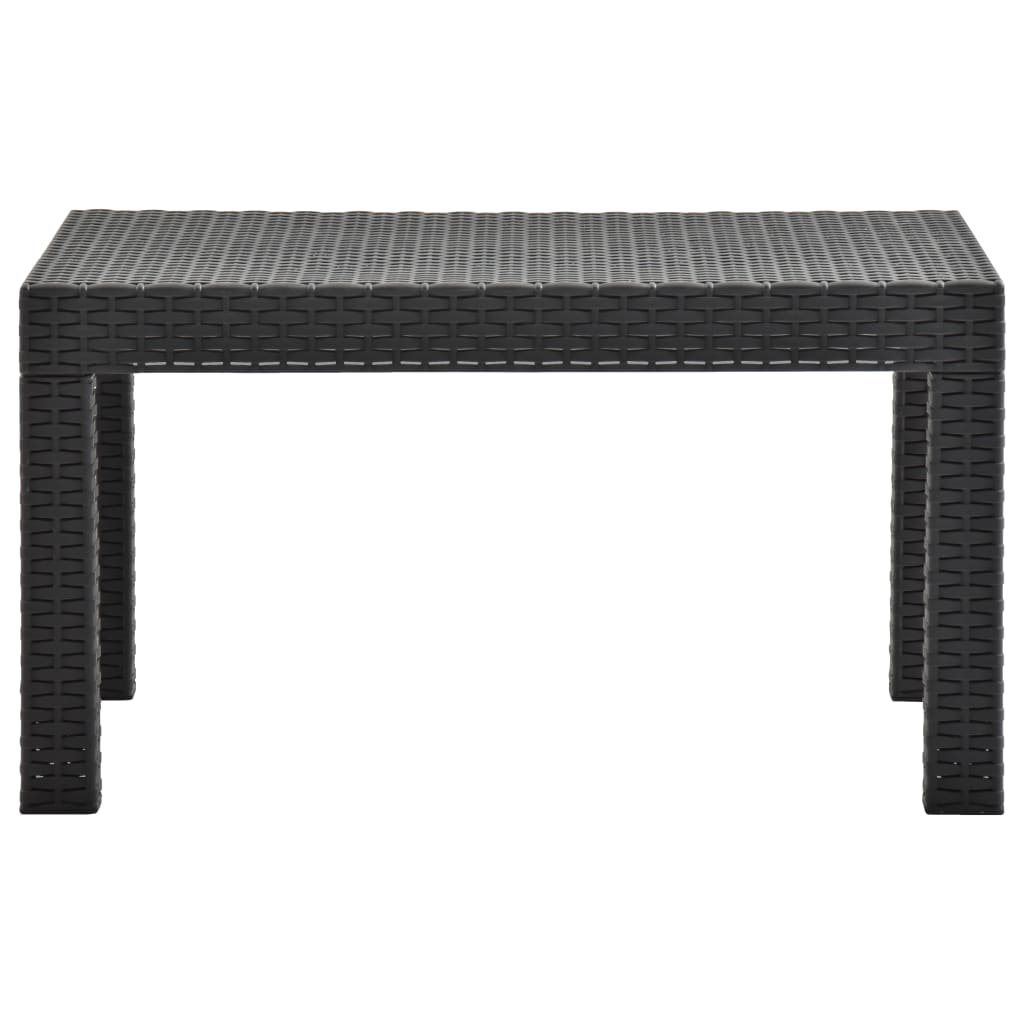 3-teiliges Lounge-Set mit Kissen PP Rattan, Anthrazit