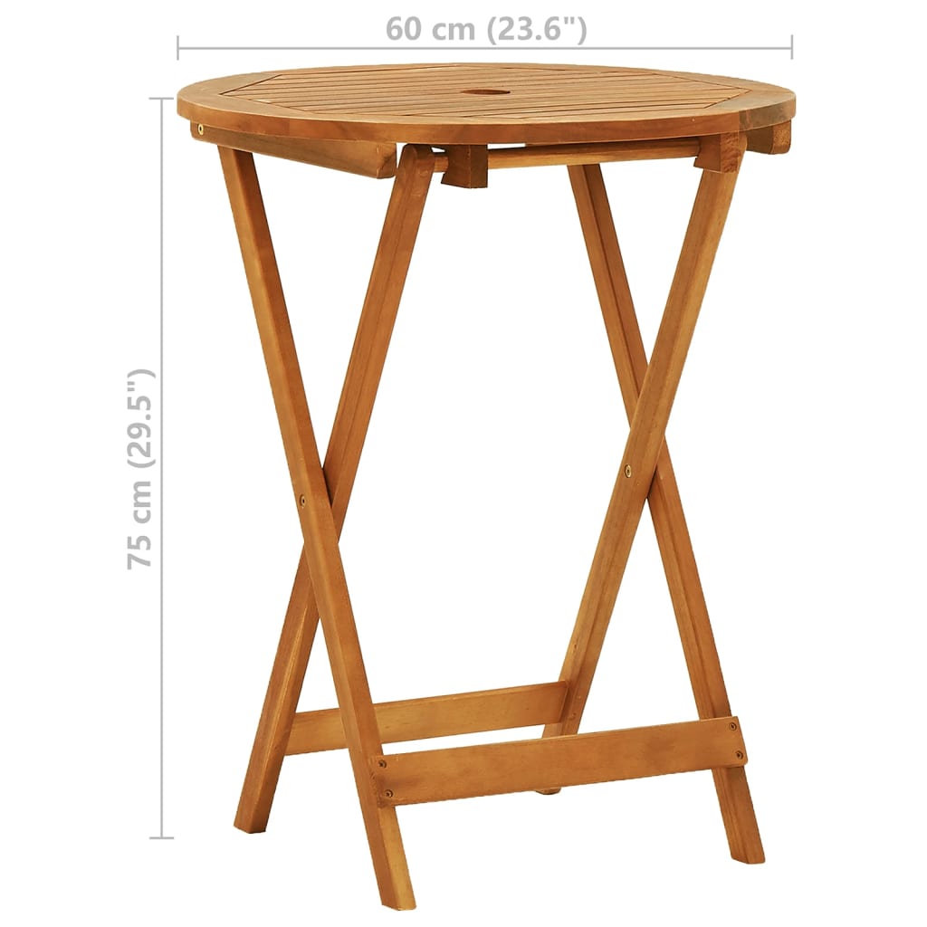 Tuintafel Inklapbaar Ø60X75 Cm Massief Eucalyptushout