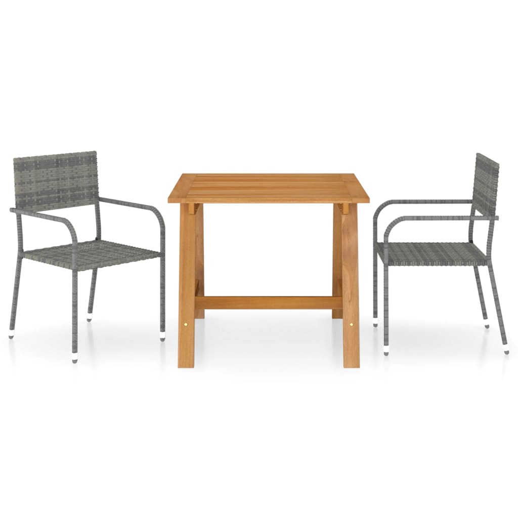 3-teiliges Gartenset Grau