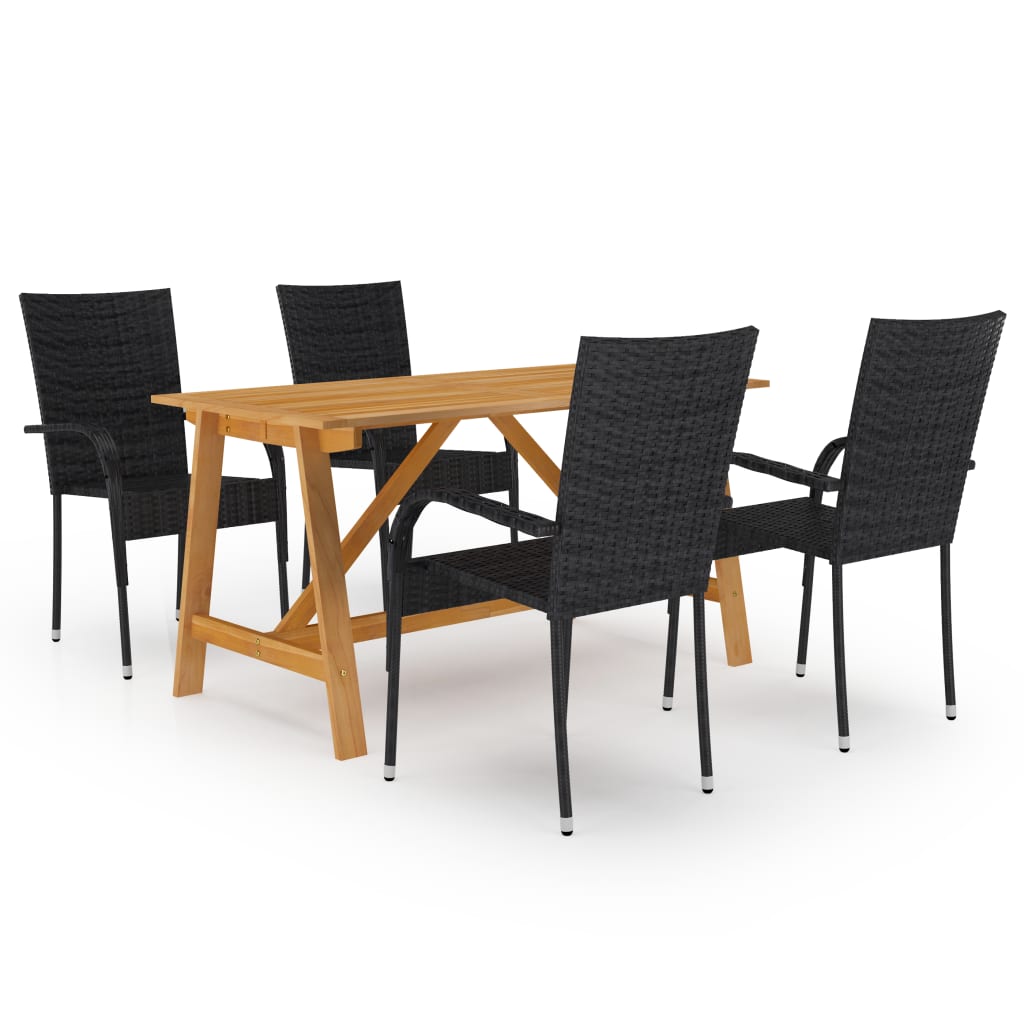 5-Delige Tuinset Zwart