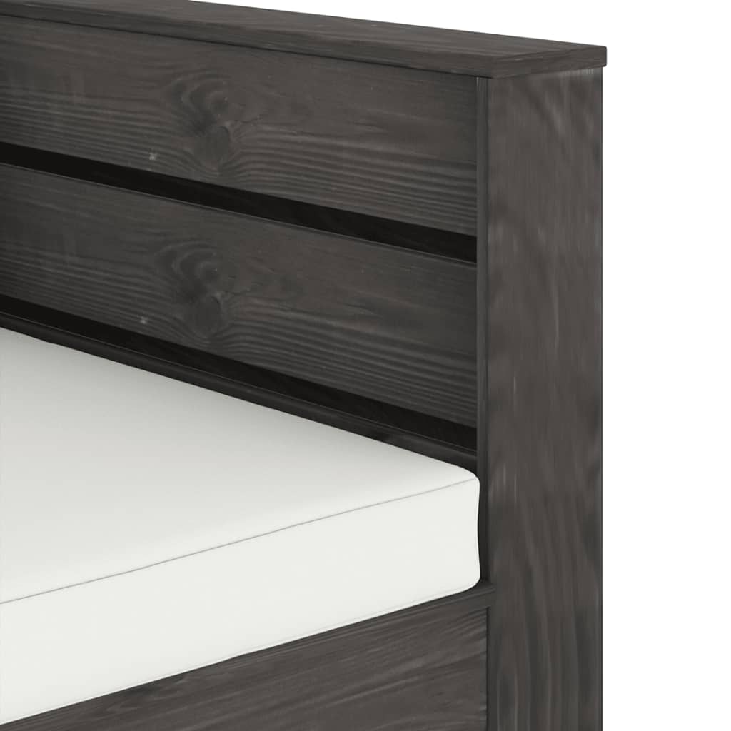 2-teiliges Lounge-Set mit Kissen aus grau imprägniertem Holz