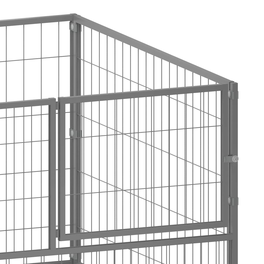 Hondenkennel 200X100X70 Cm Staal Zilverkleurig