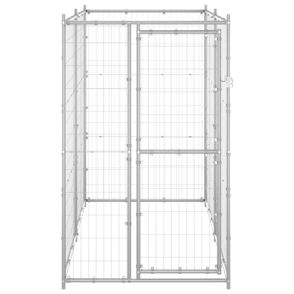 Hondenkennel Voor Buiten 110X220X180 Cm Gegalvaniseerd Staal