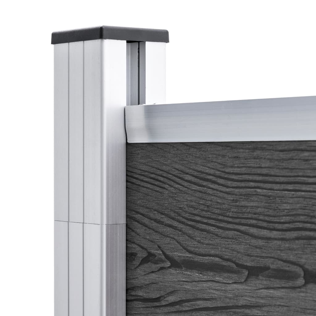 Schuttingpanelenset 446X(105-186) Cm Hkc Zwart