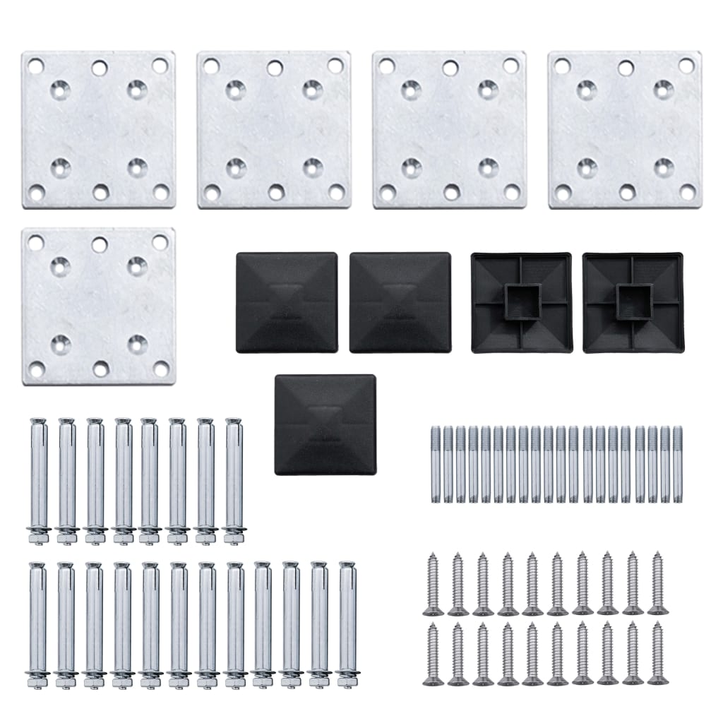 Schuttingpanelenset 619X(105-186) Cm Hkc Zwart