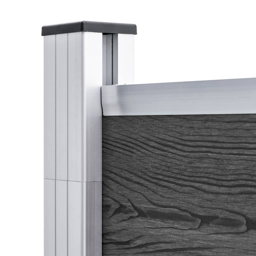 Zaunelement-Set 792X(105-186) cm Hkc Schwarz