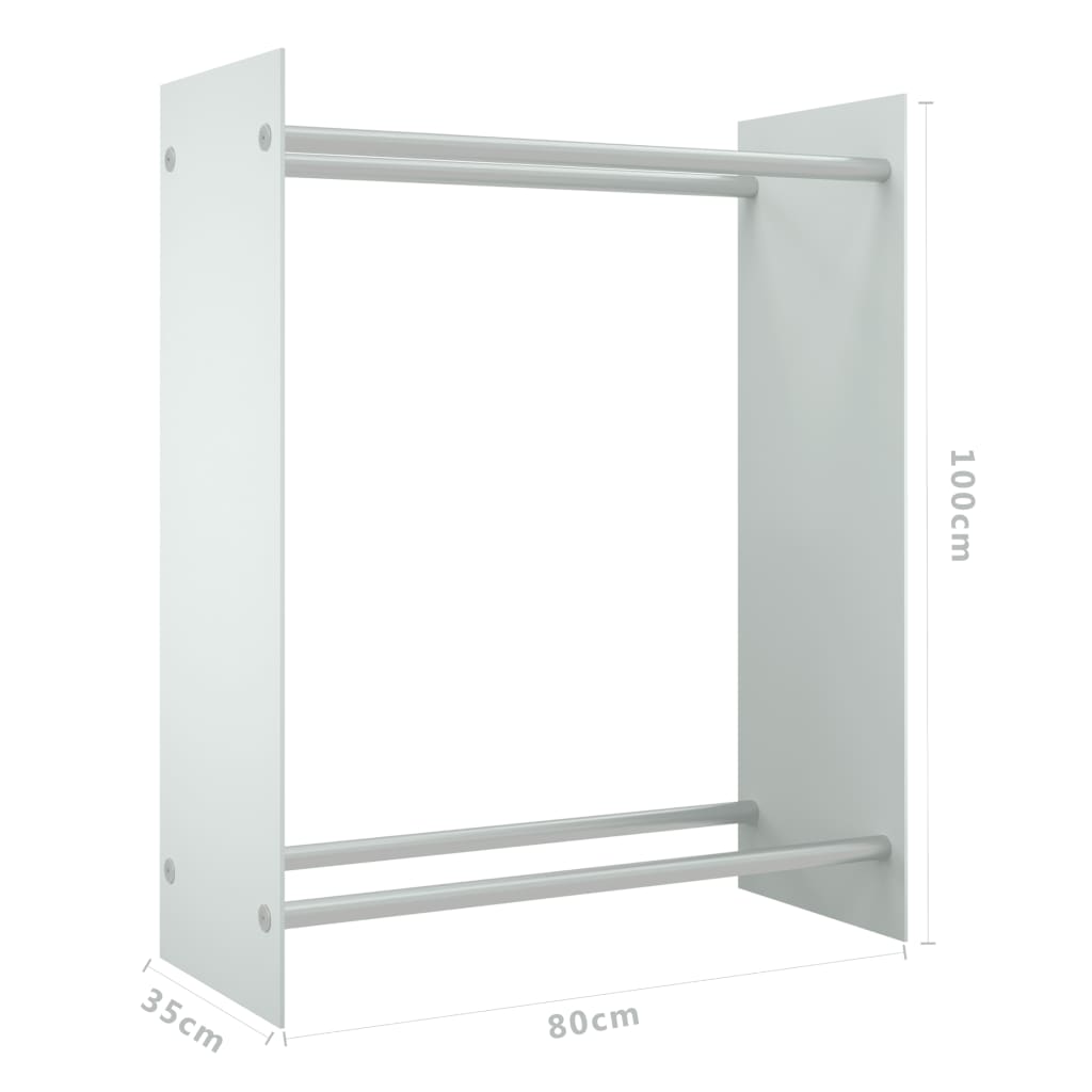 Haardhoutrek 80X35X100 Cm Gehard Glas Wit